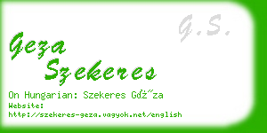 geza szekeres business card